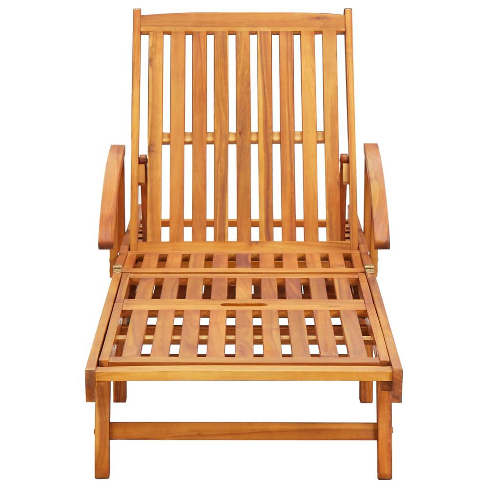 vidaXL 2 Piece Sunlounger Set with Table Solid Acacia Wood. Picture 4