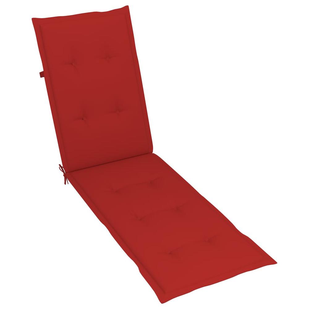 vidaXL Deck Chair Cushion Red (29.5"+41.3")x19.7"x1.2". Picture 4