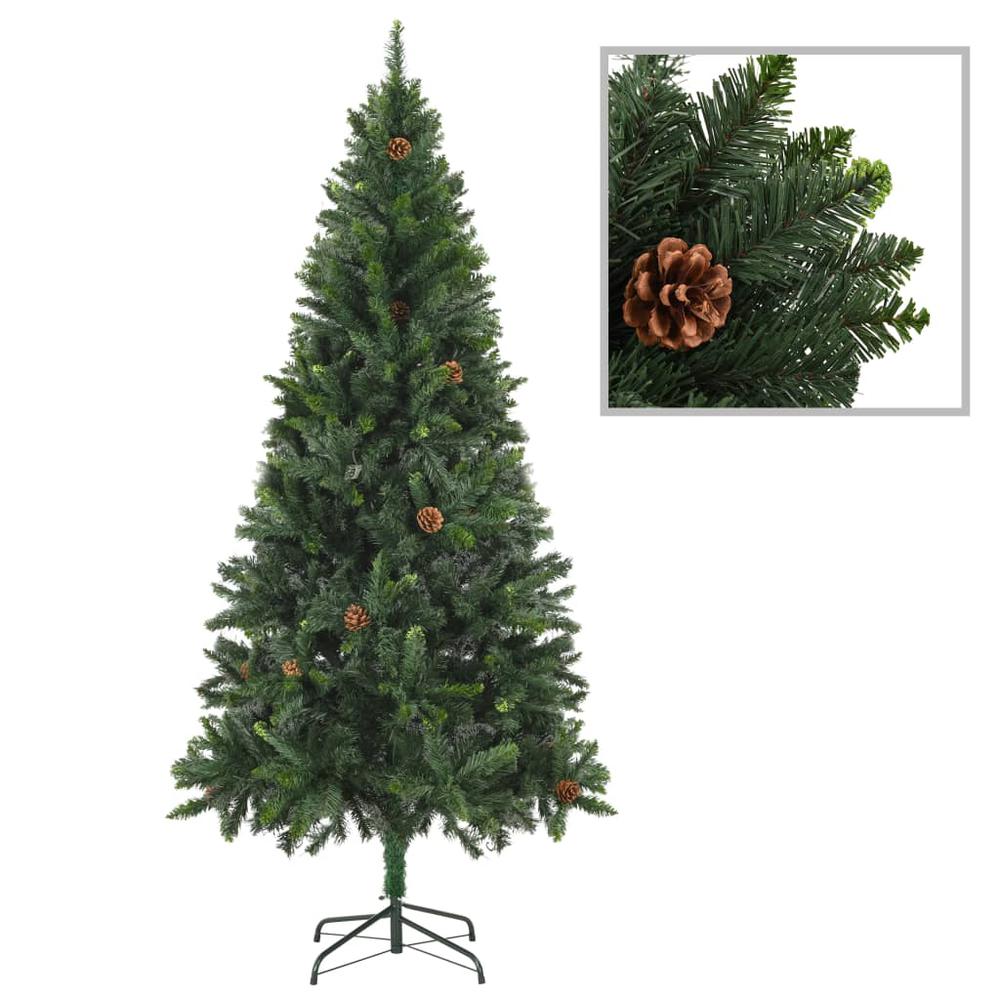 vidaXL Artificial Christmas Tree with LEDs&Ball Set Pine Cones 70.9", 3077893. Picture 2