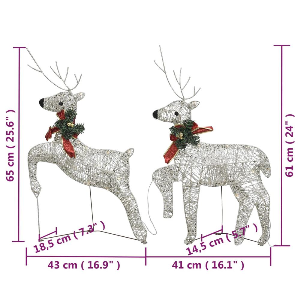 vidaXL Reindeer & Sleigh Christmas Decoration 140 LEDs Outdoor Gold. Picture 11