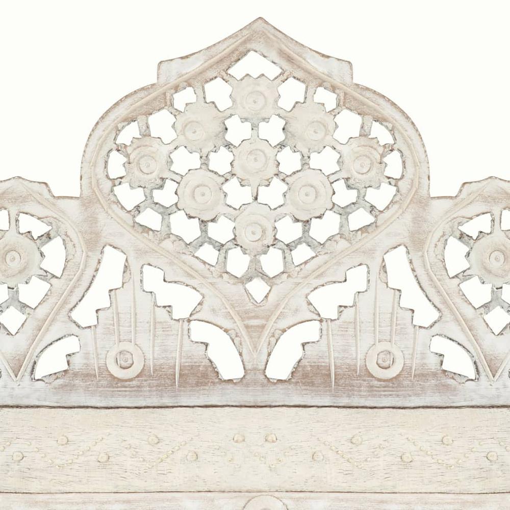 vidaXL Hand carved 5-Panel Room Divider White 78.7"x65" Solid Mango Wood, 285320. Picture 3