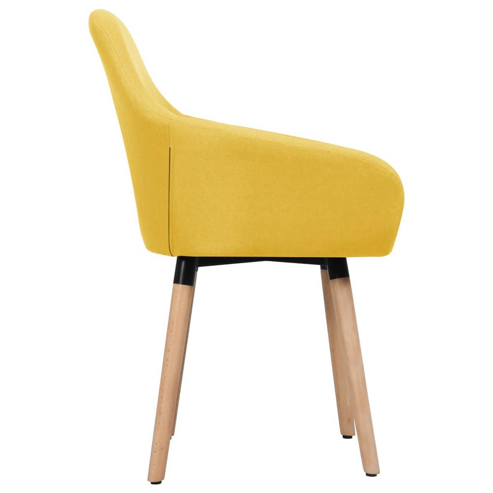 vidaXL Dining Chairs 2 pcs Yellow Fabric, 323028. Picture 3