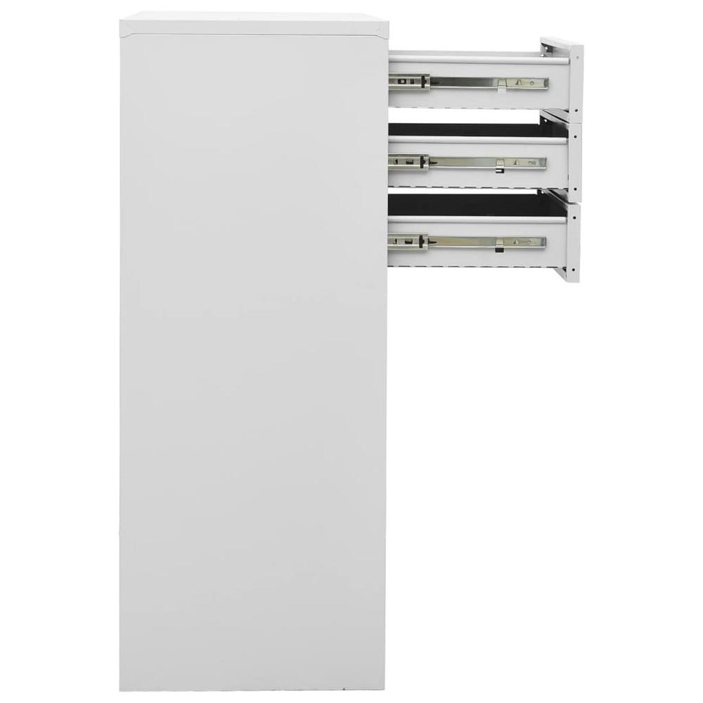 vidaXL Office Cabinet Light Gray 35.4"x15.7"x40.2" Steel, 336406. Picture 4