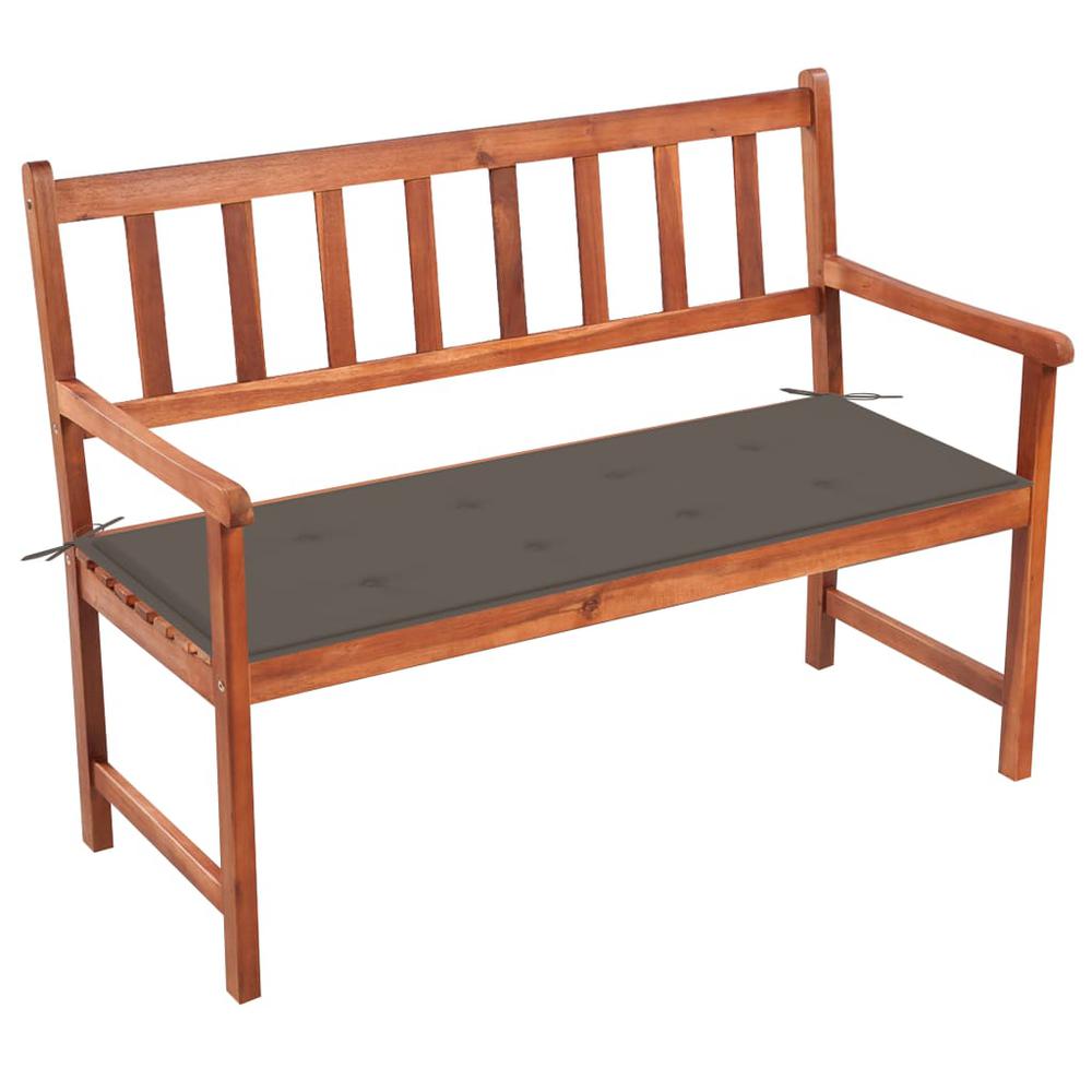 vidaXL Patio Bench with Cushion 47.2" Solid Acacia Wood, 3063776. Picture 1