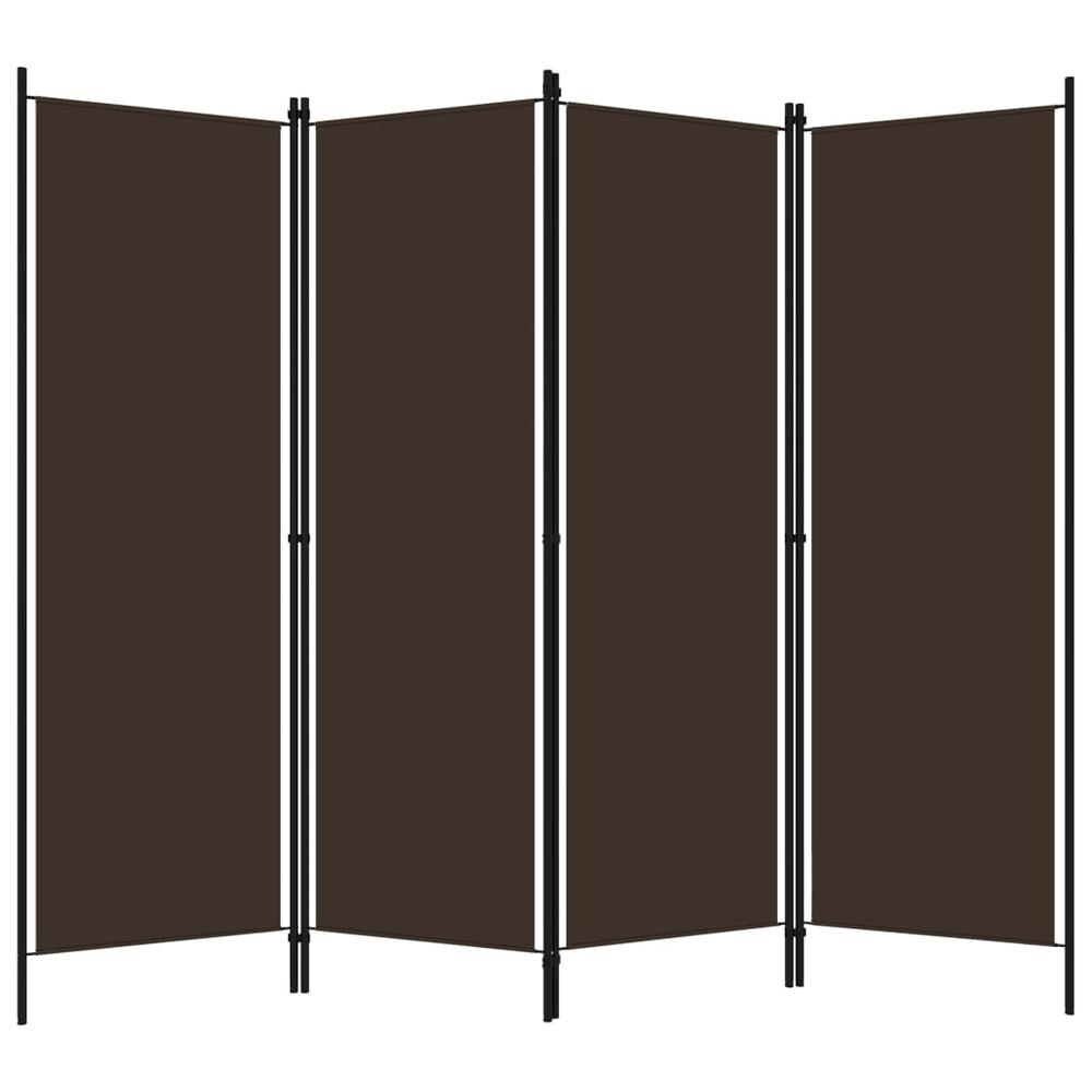 vidaXL 4-Panel Room Divider Brown 78.7"x70.9". Picture 2
