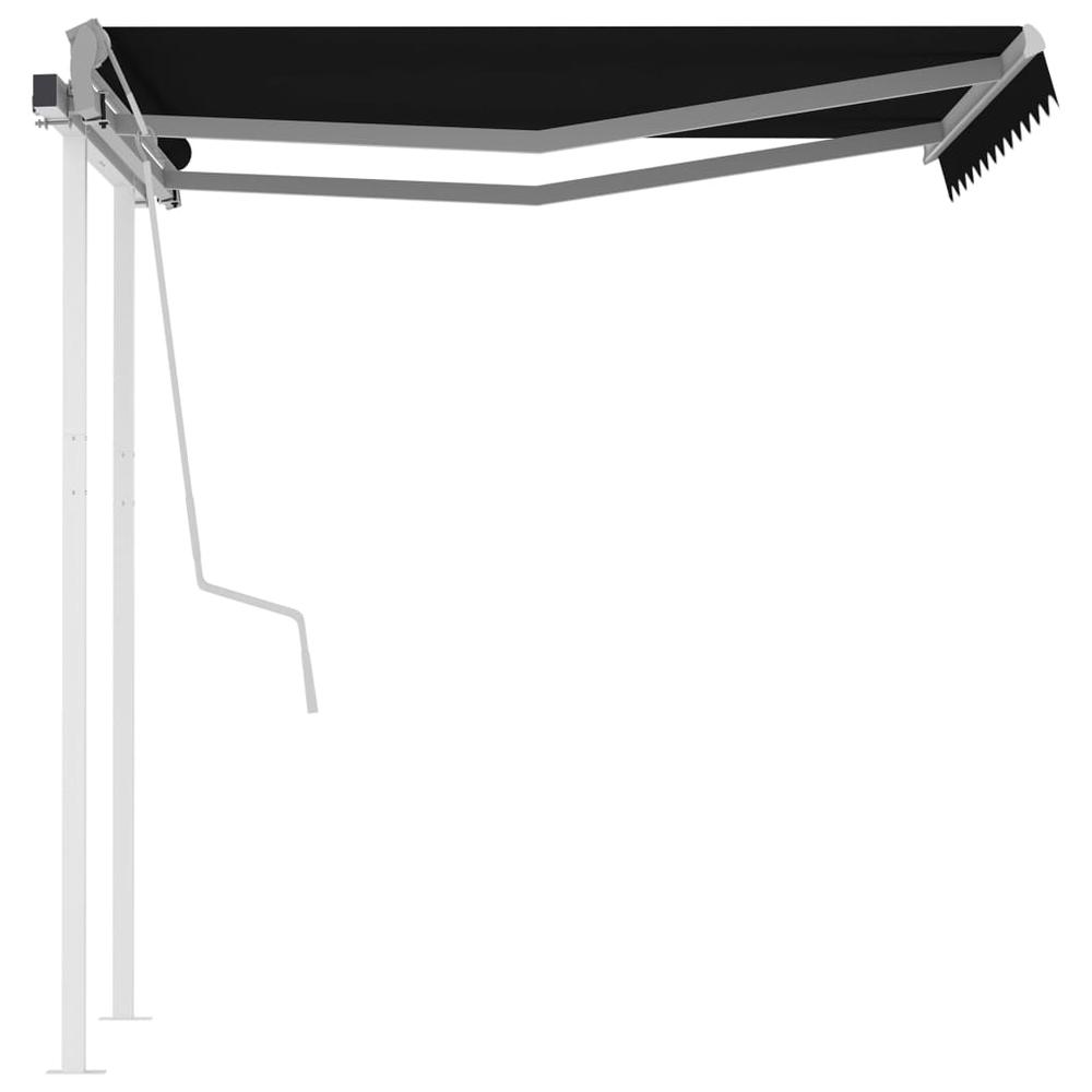 vidaXL Manual Retractable Awning with Posts 9.8'x8.2' Anthracite, 3069899. Picture 4