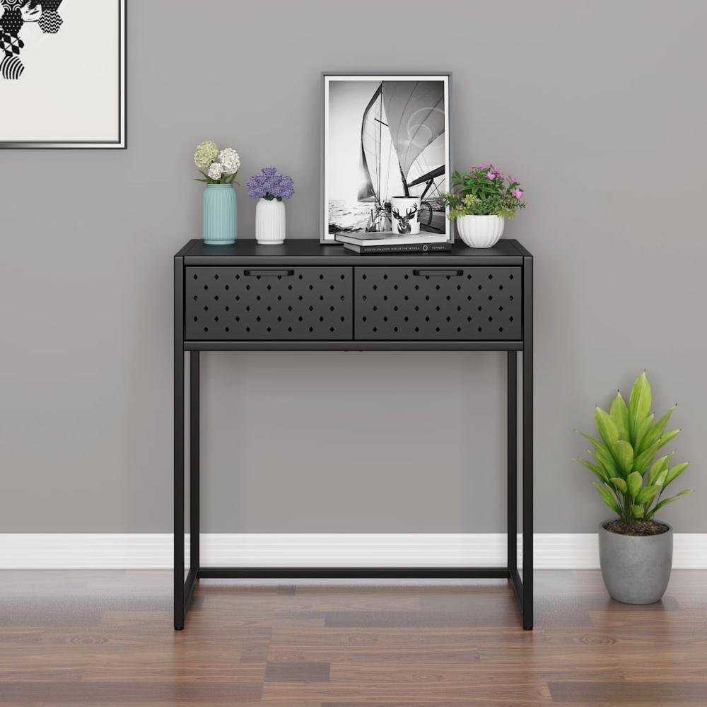 vidaXL Console Table Anthracite 28.3"x13.8"x29.5" Steel. Picture 1