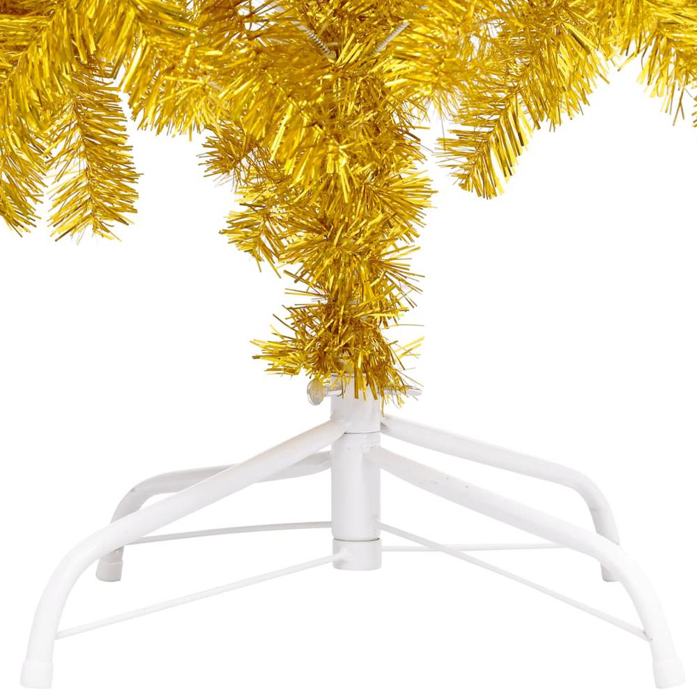 vidaXL Artificial Christmas Tree with Stand Gold 94.5" PET. Picture 4