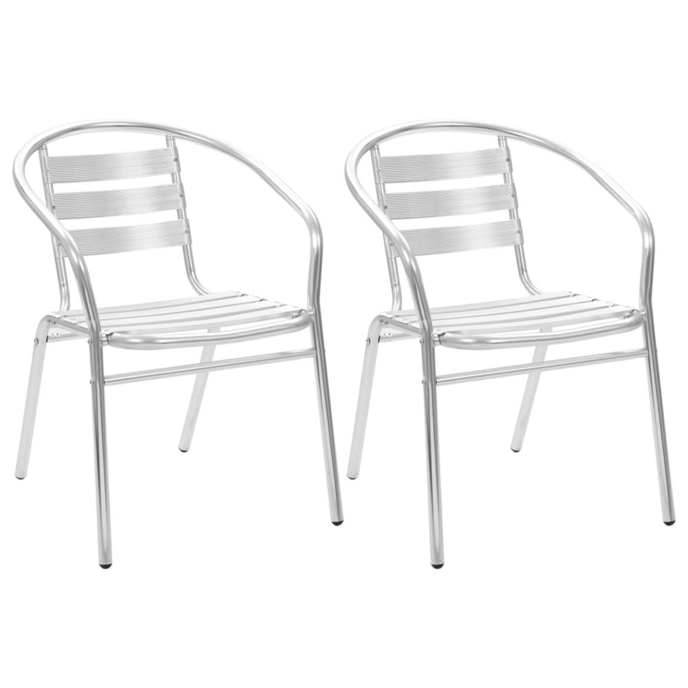vidaXL Stackable Patio Chairs 2 pcs Aluminum. Picture 1