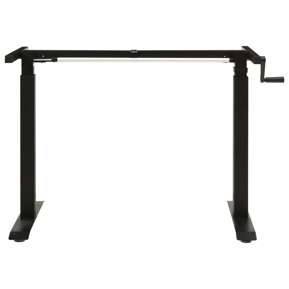 vidaXL Manual Height Adjustable Standing Desk Frame Hand Crank Black. Picture 3