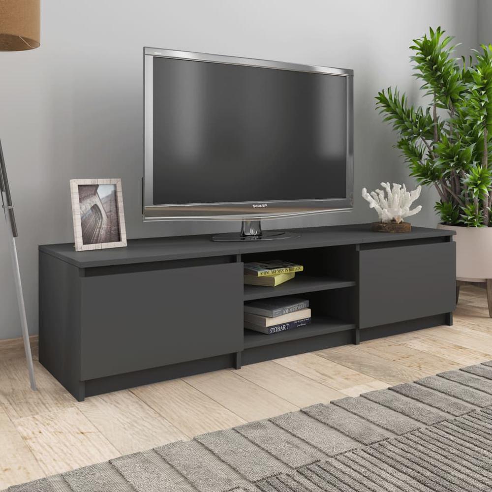 vidaXL TV Cabinet Gray 55.1"x15.7"x14" Chipboard, 800650. The main picture.