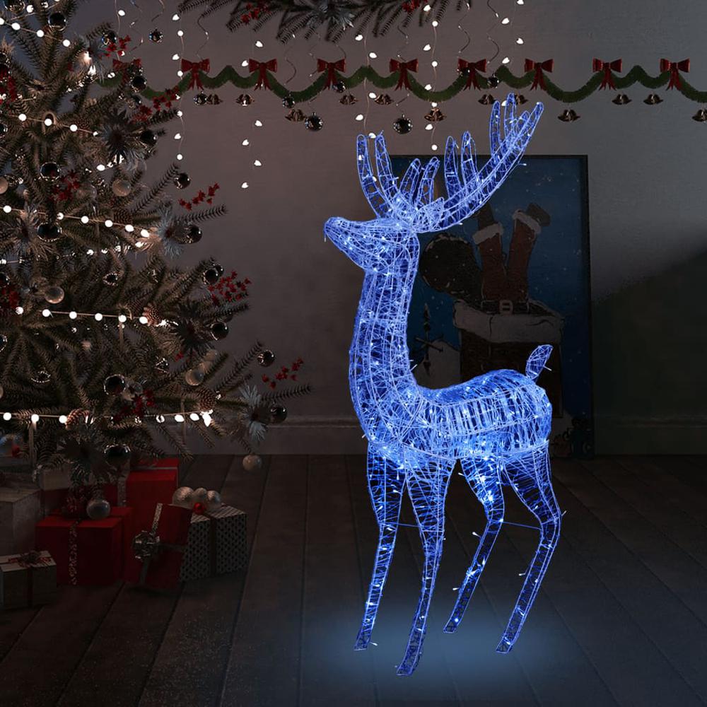 vidaXL XXL Acrylic Christmas Reindeer 250 LED 70.9" Blue. Picture 1