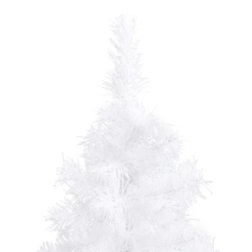 vidaXL Corner Artificial Christmas Tree LEDs&Ball Set White 82.7" PVC, 3077960. Picture 4