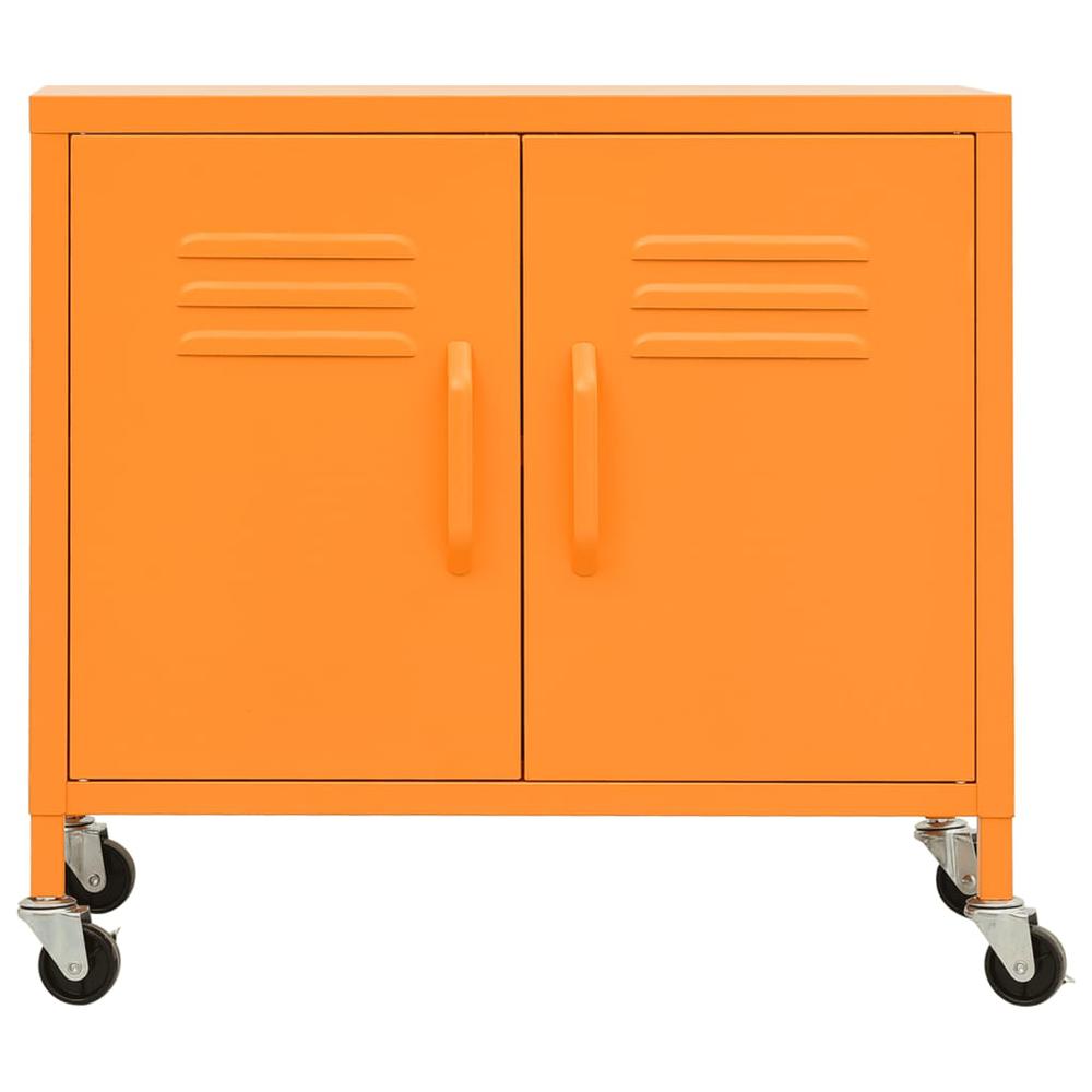 vidaXL Storage Cabinet Orange 23.6"x13.8"x22" Steel. Picture 3