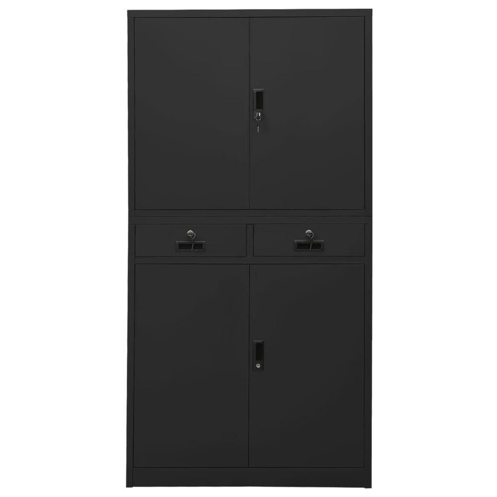 vidaXL Office Cabinet Anthracite 35.4"x15.7"x70.9" Steel, 336420. Picture 2