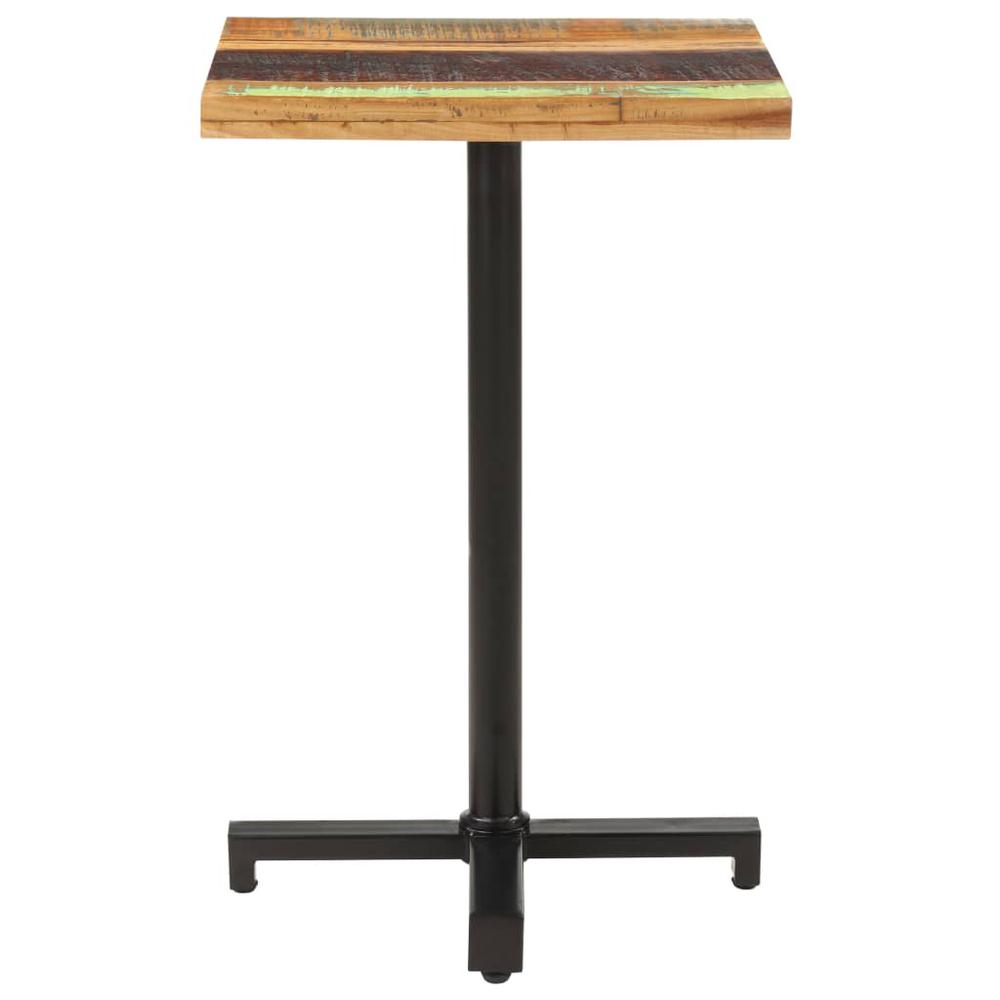 vidaXL Bistro Table Square 19.7"x19.7"x29.5" Solid Reclaimed Wood. Picture 2