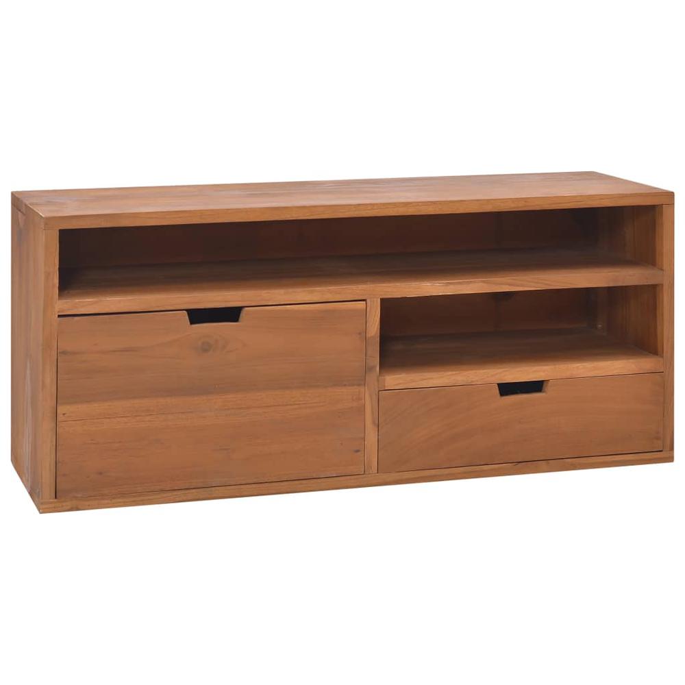 vidaXL TV Cabinet 35.4"x11.8"x15.7" Solid Teak Wood. Picture 1
