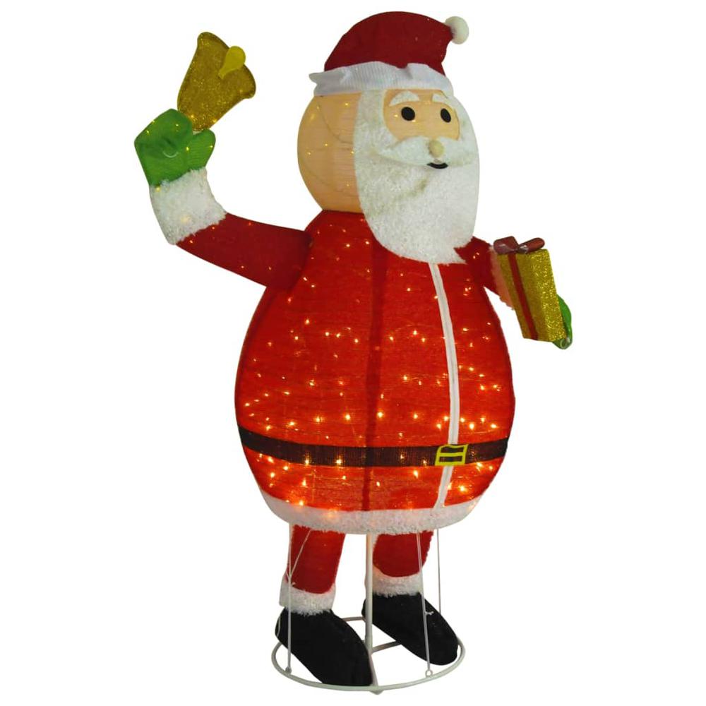vidaXL Decorative Christmas Santa Claus Figure LED Luxury Fabric 70.9". Picture 3