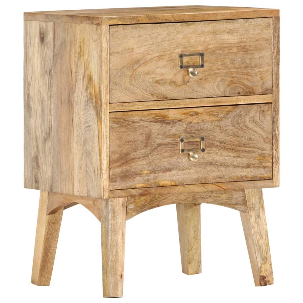 vidaXL Bedside Cabinet 15.7"x13.8"x21.7" Solid Mango Wood. Picture 1