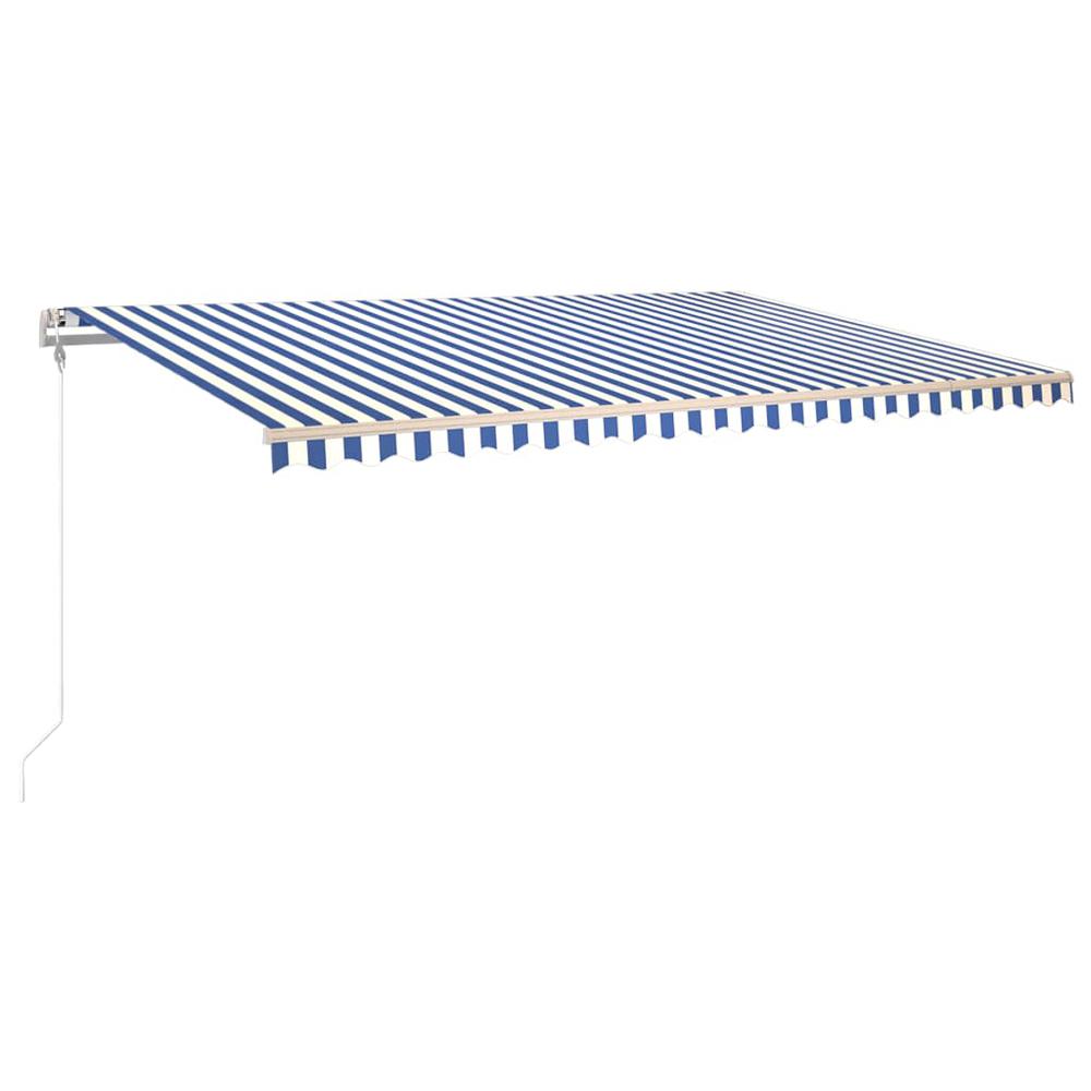vidaXL Automatic Retractable Awning 196.9"x118.1" Blue and White. Picture 2
