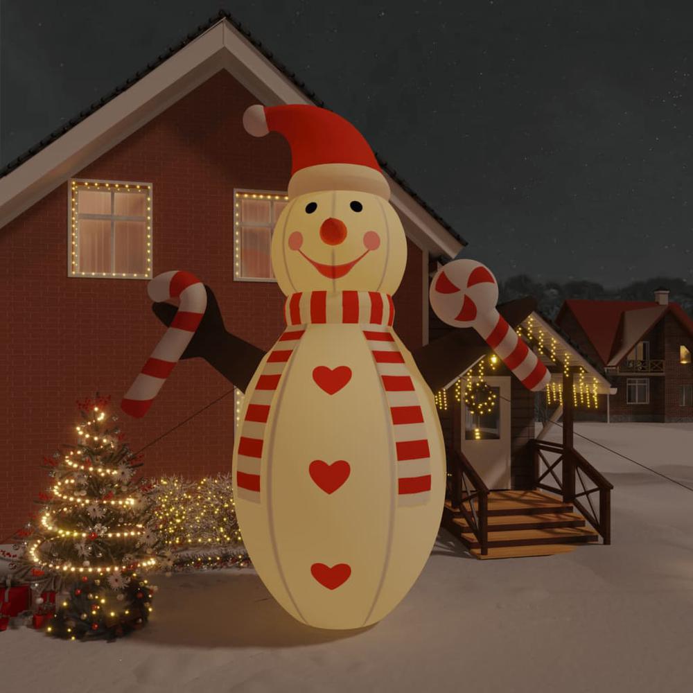 vidaXL Christmas Inflatable Snowman with LEDs 248". Picture 1