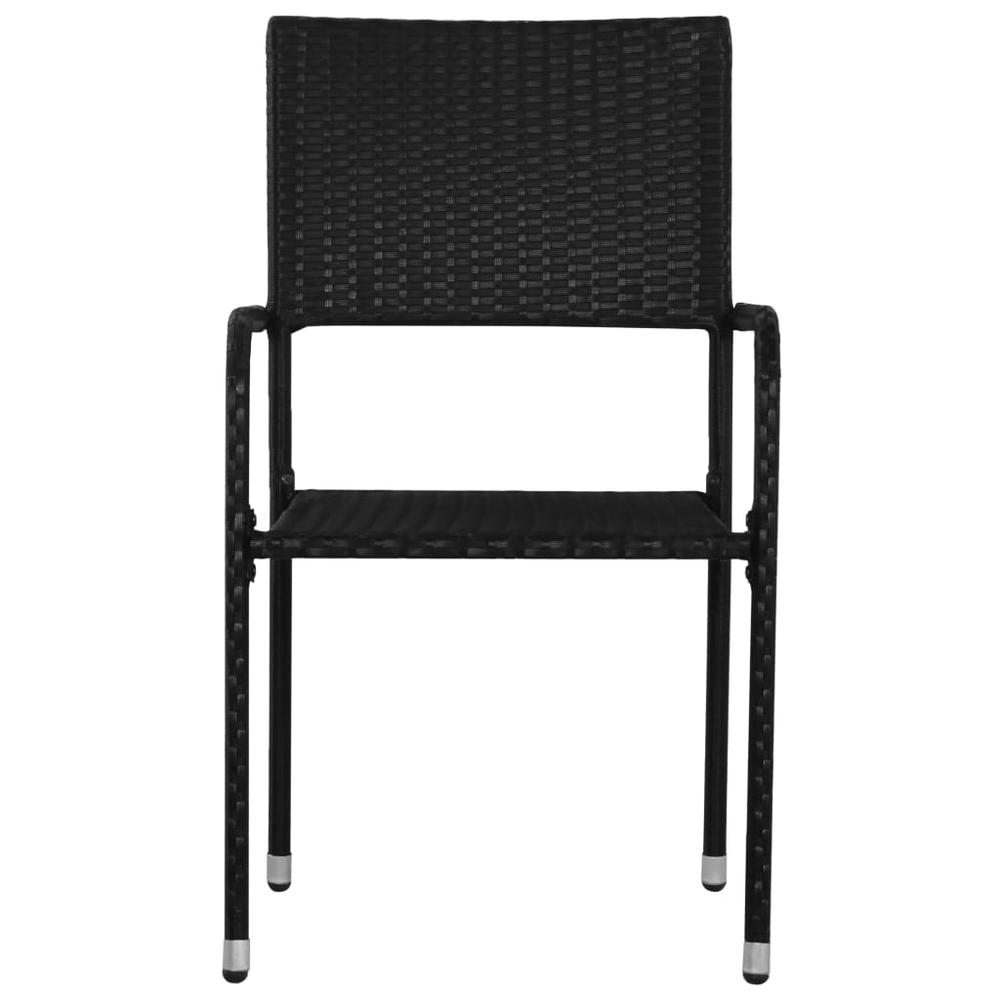 vidaXL Patio Dining Chairs 4 pcs Poly Rattan Black, 313120. Picture 4