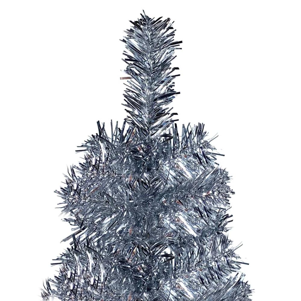 vidaXL Slim Christmas Tree Silver 70.9". Picture 3