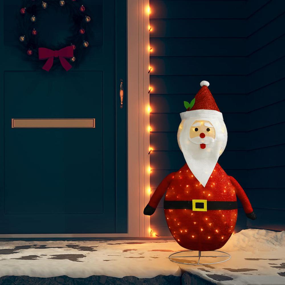 vidaXL Decorative Christmas Santa Claus Figure LED Luxury Fabric 47.2". Picture 1