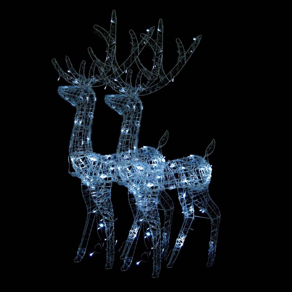 vidaXL Acrylic Reindeer Christmas Decorations 2 pcs 47.2" Cold White. Picture 2