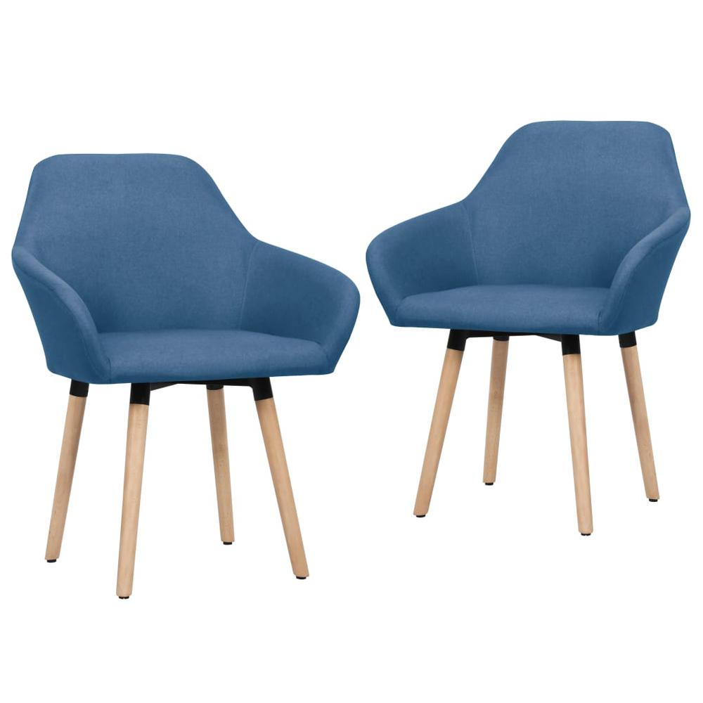 vidaXL Dining Chairs 2 pcs Blue Fabric, 323025. Picture 1