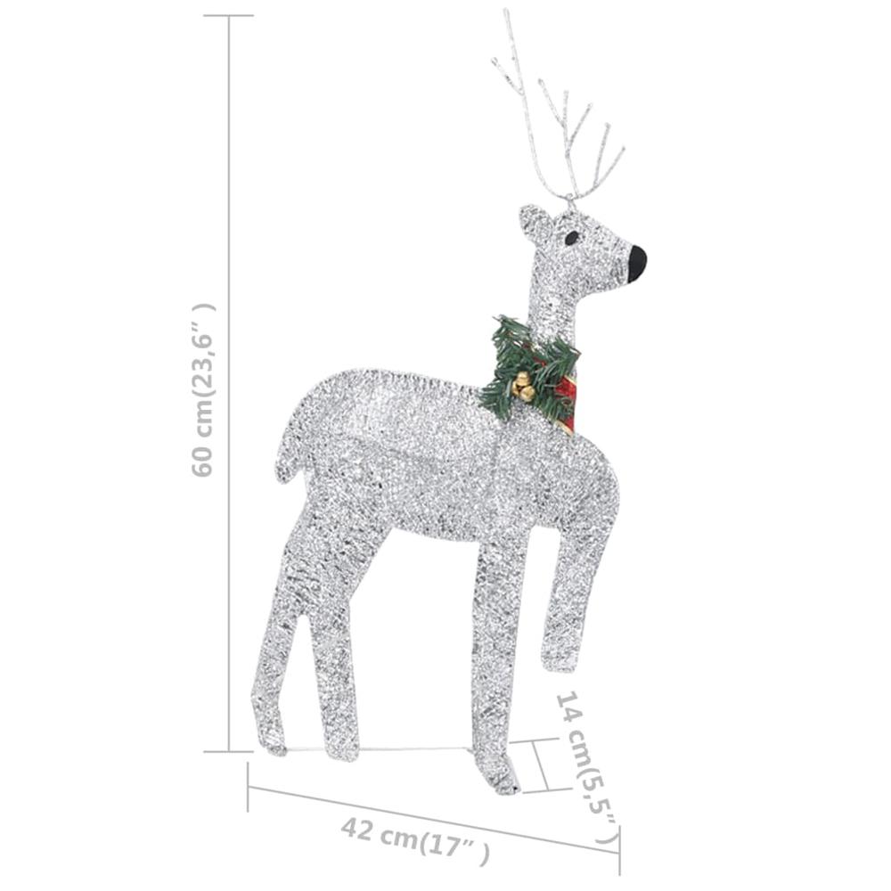 vidaXL Reindeer & Sleigh Christmas Decoration 100 LEDs Outdoor Silver, 329832. Picture 11