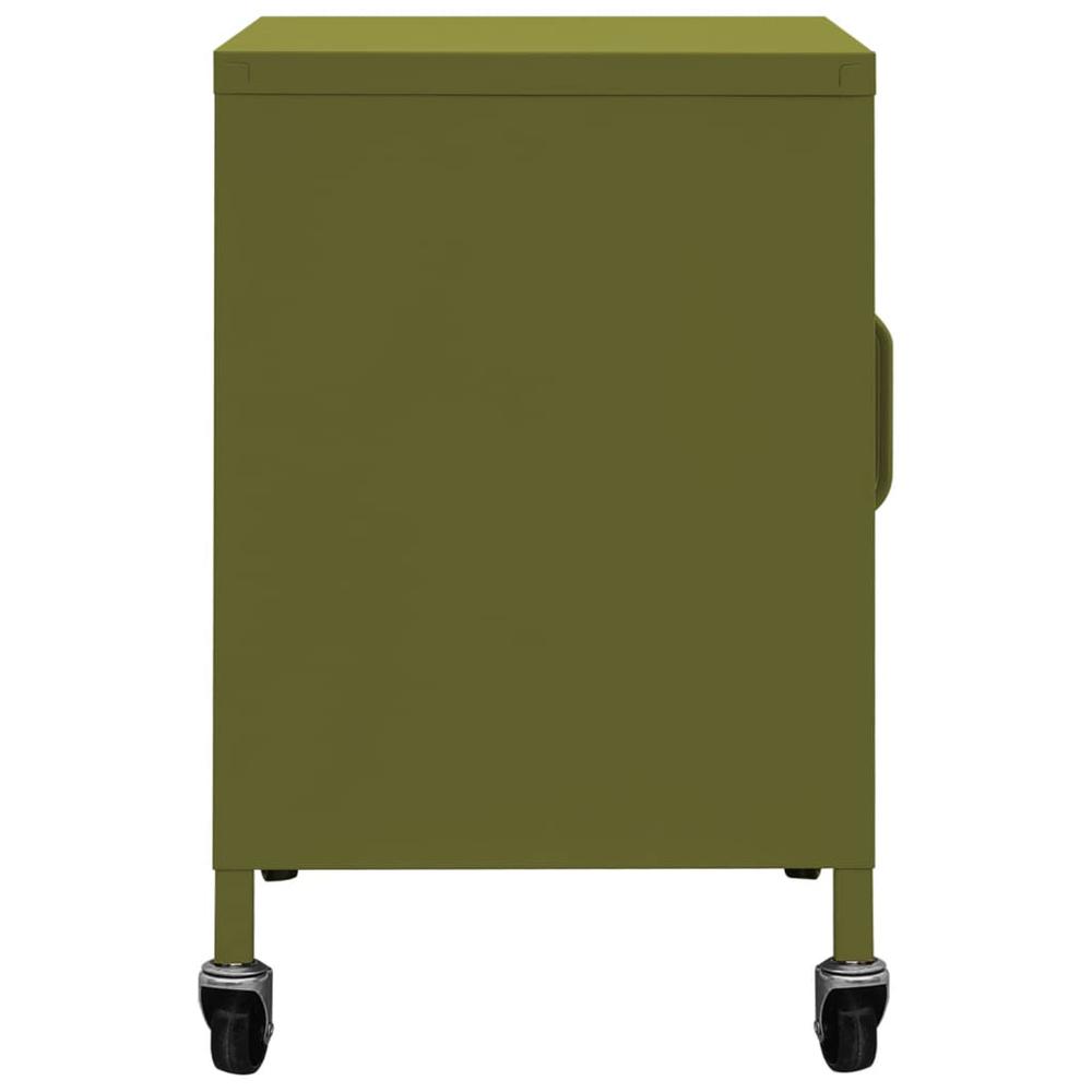 vidaXL Storage Cabinet Olive Green 23.6"x13.8"x22" Steel. Picture 4