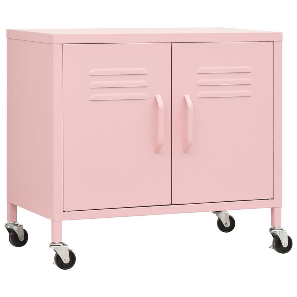 vidaXL Storage Cabinet Pink 23.6"x13.8"x22" Steel. Picture 2