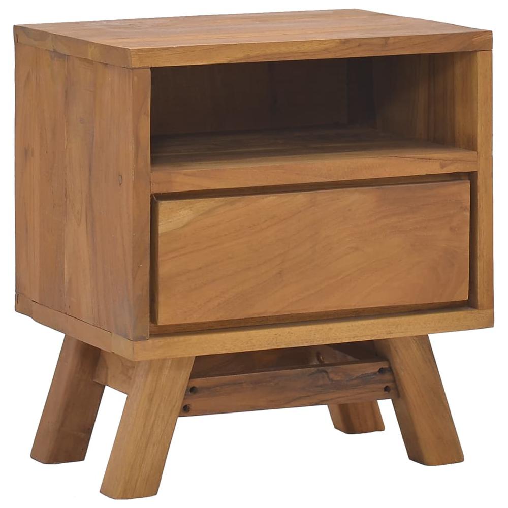 vidaXL Bedside Cabinet 15.7"x11.8"x17.7" Solid Teak Wood. Picture 1