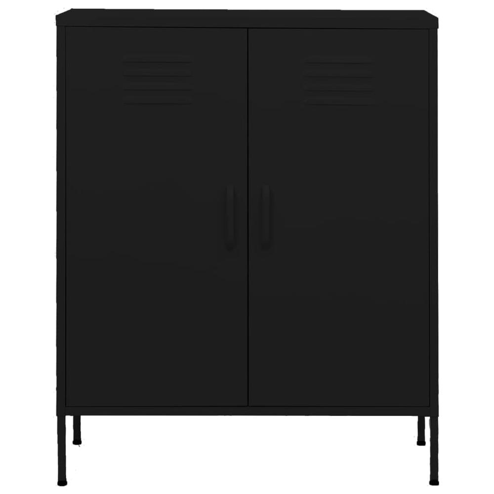 vidaXL Storage Cabinet Black 31.5"x13.8"x40" Steel, 336169. Picture 3