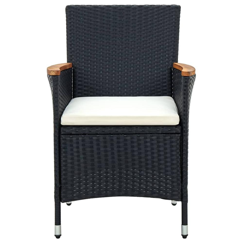vidaXL Patio Dining Chairs 4 pcs Poly Rattan Black, 316695. Picture 3
