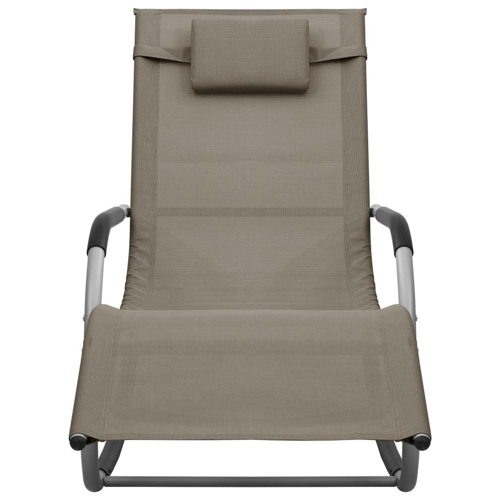 vidaXL Sun Lounger Textilene Taupe and Gray, 310507. Picture 2
