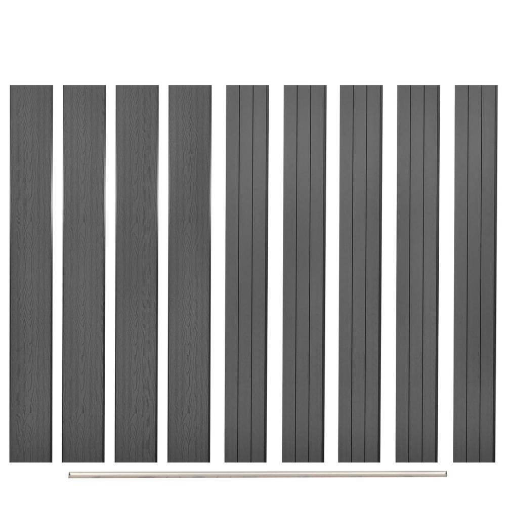 vidaXL Replacement Fence Boards 9 pcs WPC 66.9" Gray. Picture 1
