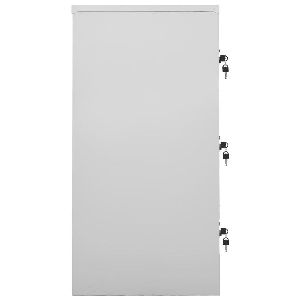 vidaXL Locker Cabinets 2 pcs Light Gray and Green 35.4"x17.7"x36.4" Steel, 3095242. Picture 4