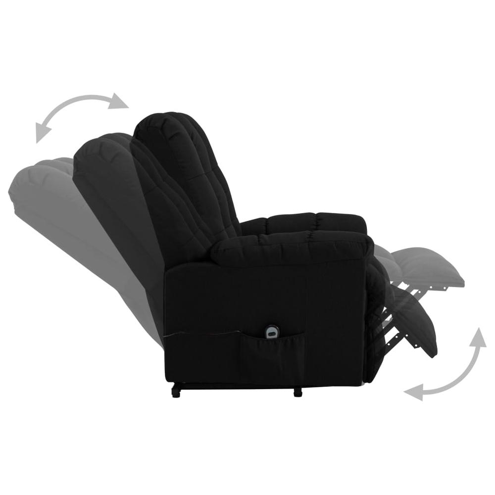 vidaXL Stand-up Recliner Black Fabric. Picture 4