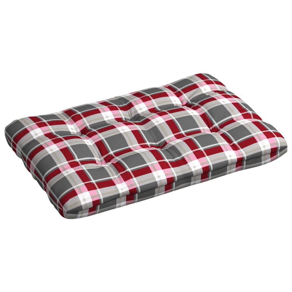 vidaXL Pallet Sofa Cushion Red Check Pattern 47.2"x31.5"x3.9". Picture 2