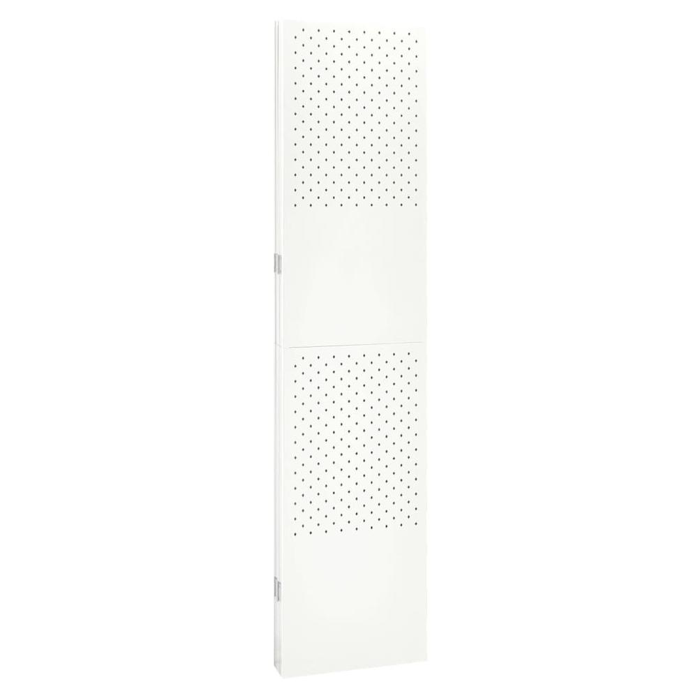 vidaXL 4-Panel Room Divider White 63"x70.9" Steel. Picture 4