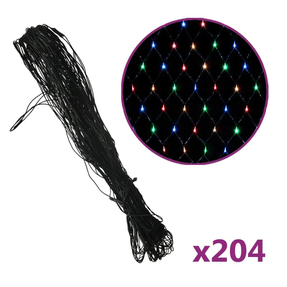 vidaXL Christmas Net Light Blue 9.8'x6.6' 204 LED Indoor Outdoor, 328777. Picture 2