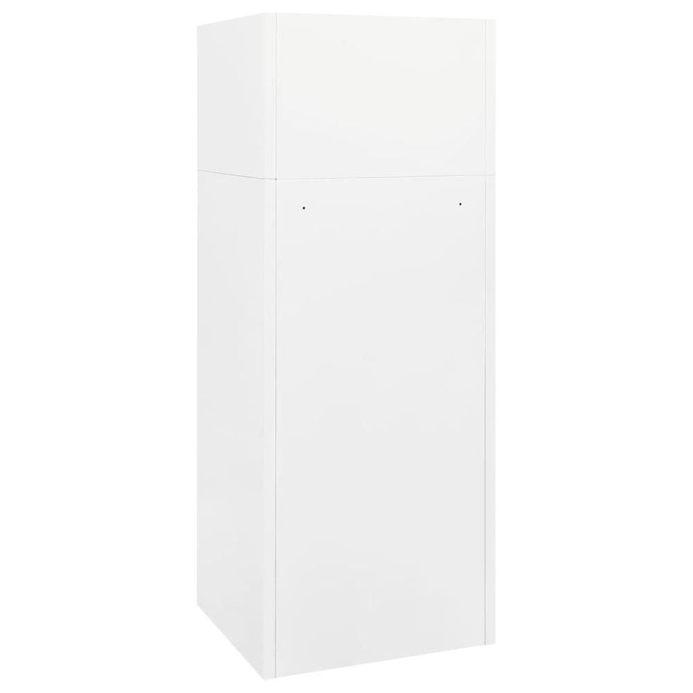 vidaXL Saddle Cabinet White 20.9"x20.9"x55.1" Steel. Picture 4