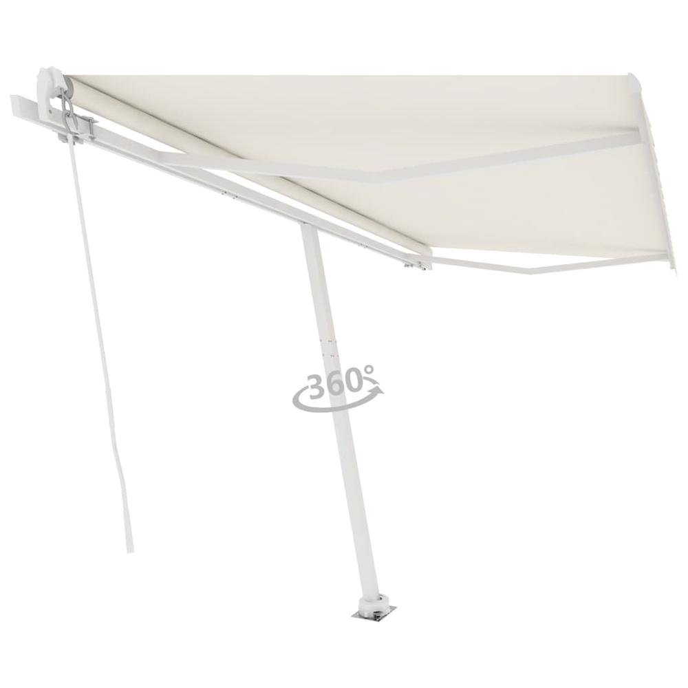 vidaXL Freestanding Manual Retractable Awning 157.5"x118.1" Cream, 3069537. Picture 3