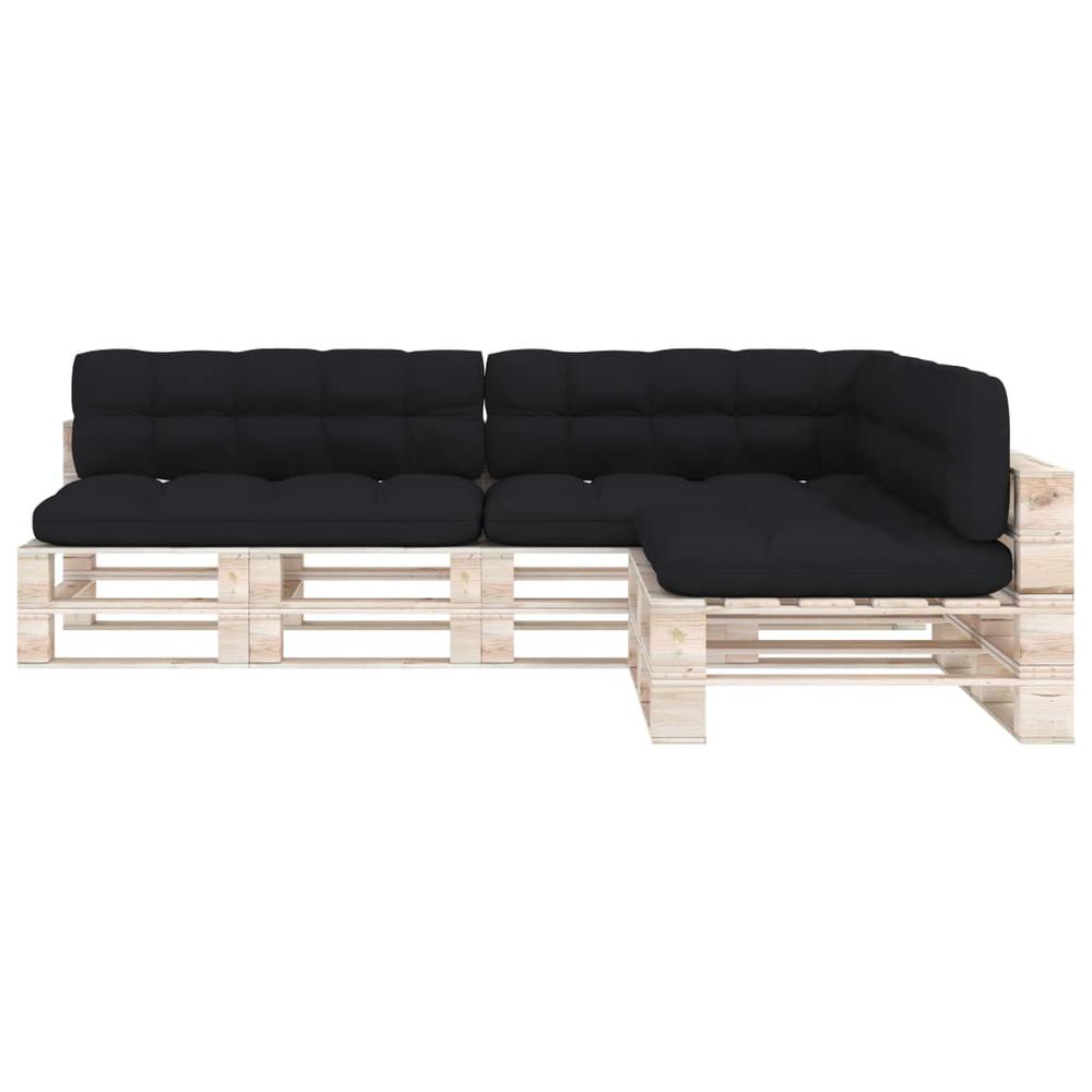 vidaXL Pallet Sofa Cushions 7 pcs Black. Picture 3