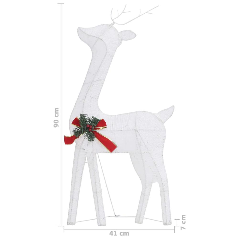 vidaXL Christmas Reindeer Family 106.3"x2.8"x35.4" White Cold White Mesh. Picture 12