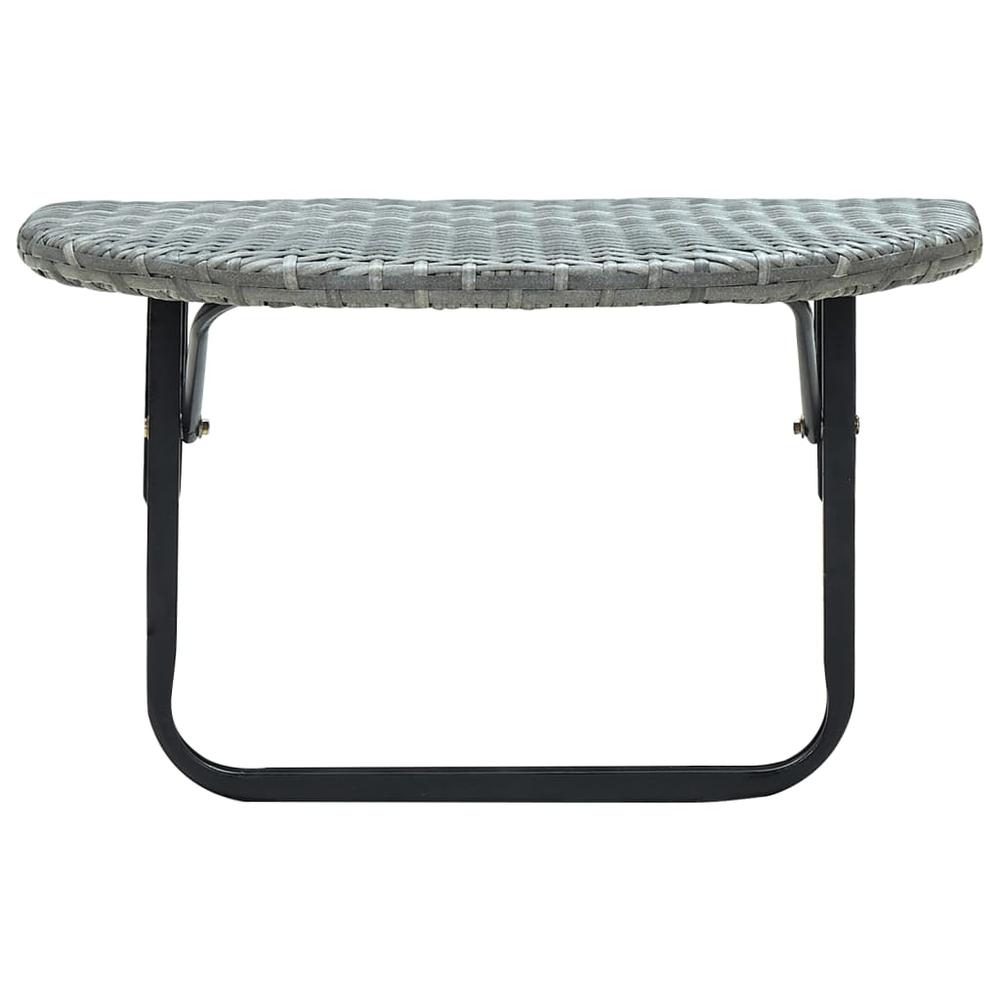 vidaXL Patio Table Gray 23.6"x23.6"x15.7" Poly Rattan. Picture 2