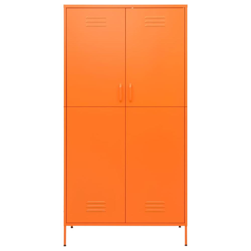 vidaXL Wardrobe Orange 35.4"x19.7"x70.9" Steel. Picture 3
