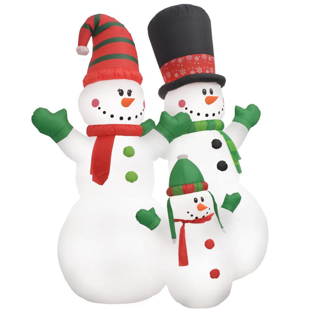 vidaXL Christmas Inflatable Snowmen Family LED IP44 94.5". Picture 2